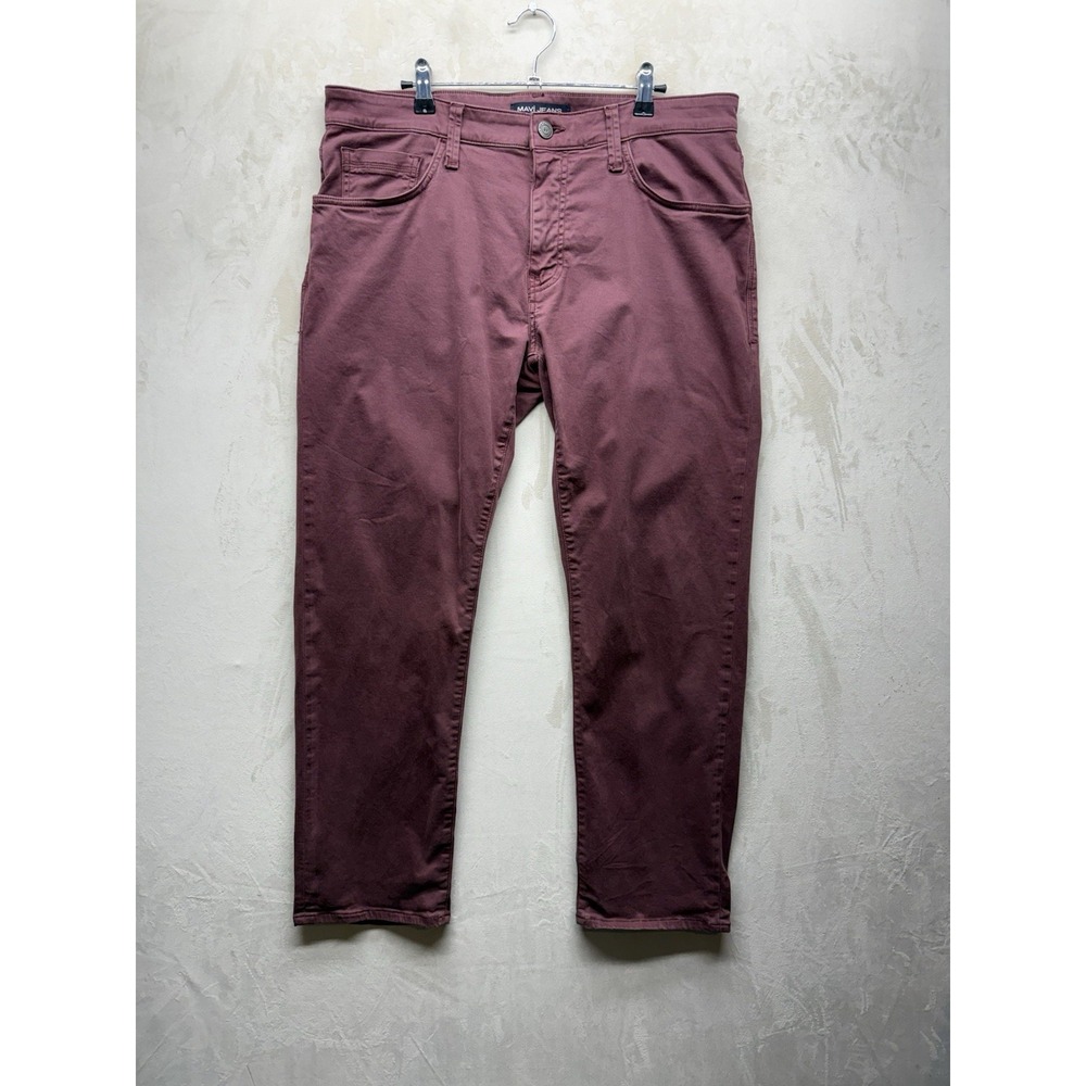 Mavi Zach Straight Leg Pants Mens 36x30 Burgundy Red Maroon Twill Stretch 453